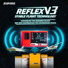 FMS Reflex V3 sensors provide precise attitude data for smooth handling