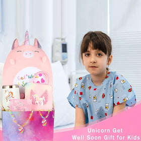 FNETDY unicorn gift box presents a hopeful get well experience.