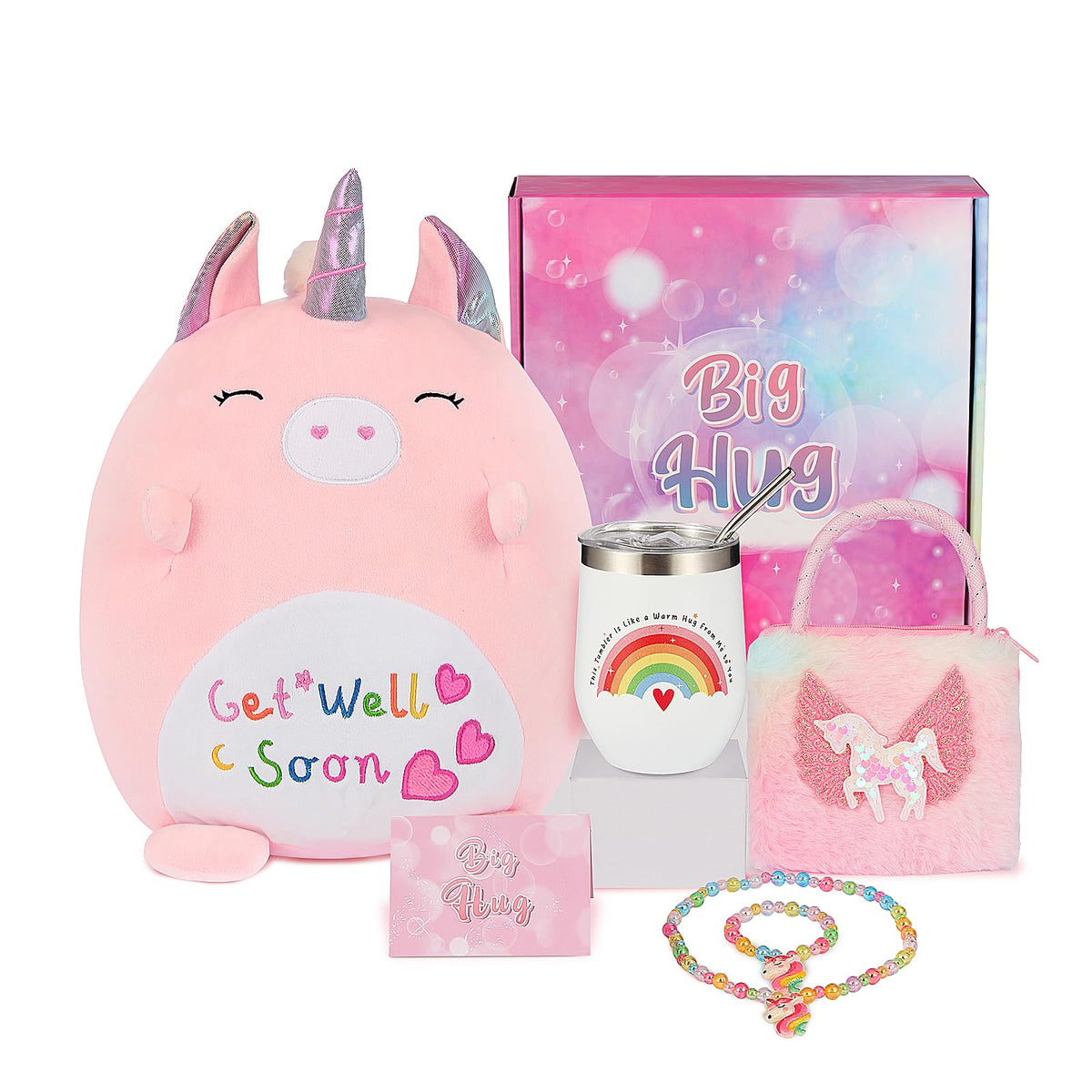 FNETDY unicorn plush pillow offers comforting cuddles for recovery days.