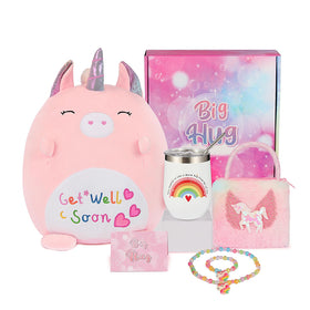FNETDY unicorn plush pillow offers comforting cuddles for recovery days.
