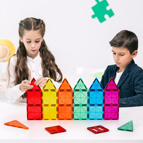 FNJO magnetic tiles 110pcs gift-ready set suitable for birthdays and holidays