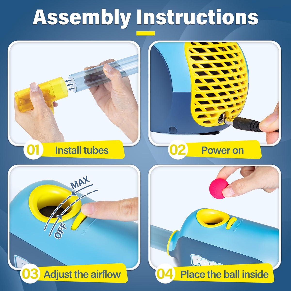 Foamore Airflow STEM Toy ball-blowing machine powers hands-on airflow demonstrations.