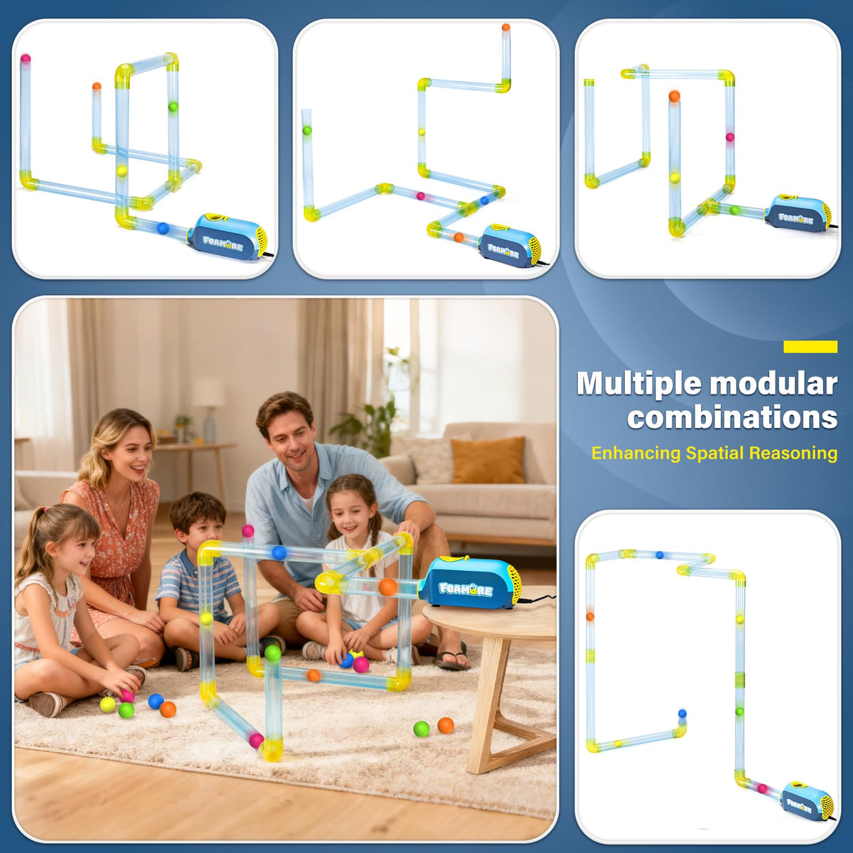 Foamore Airflow STEM Toy foam balls highlight bright colors for engaging physics exploration.