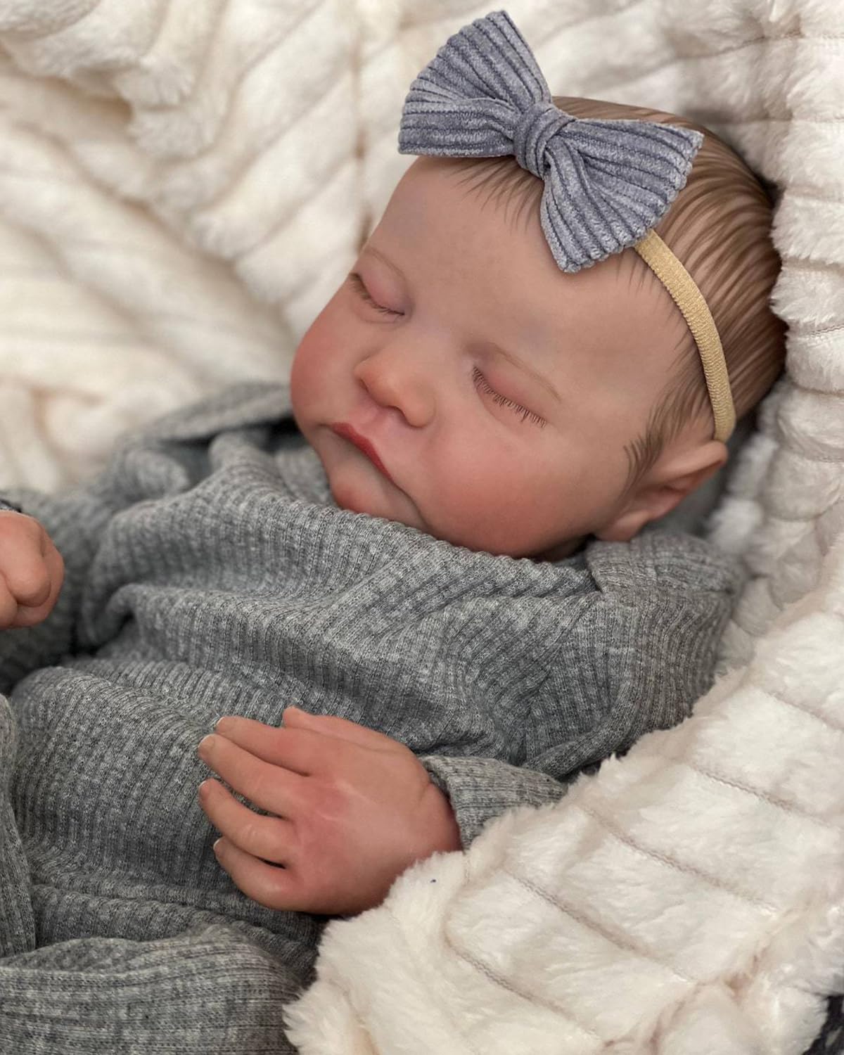 FOCKOF 17-inch reborn doll with soft vinyl body for lifelike play