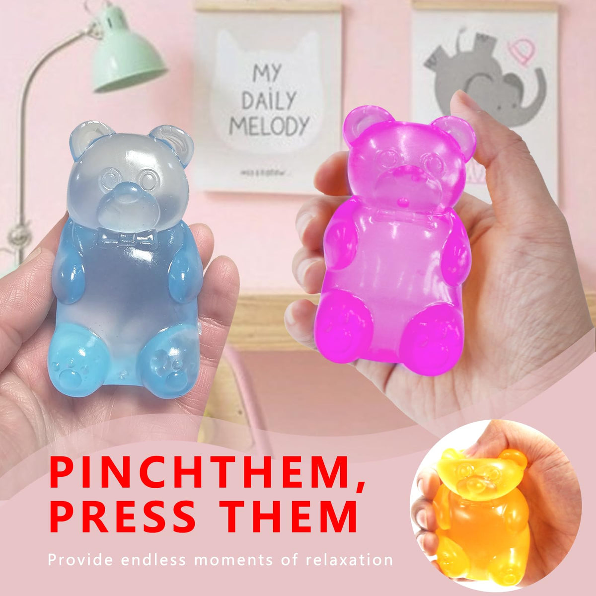 FOCone gummy bears in varied colors for a bright desk display