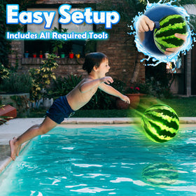 Focusport American-flag design ball brings family-friendly pool fun at night.