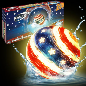 Focusport LED underwater pool ball glows on impact for night pool fun