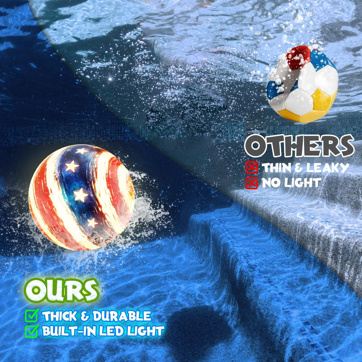 Focusport patriotic design water ball adds family-friendly pool party flair