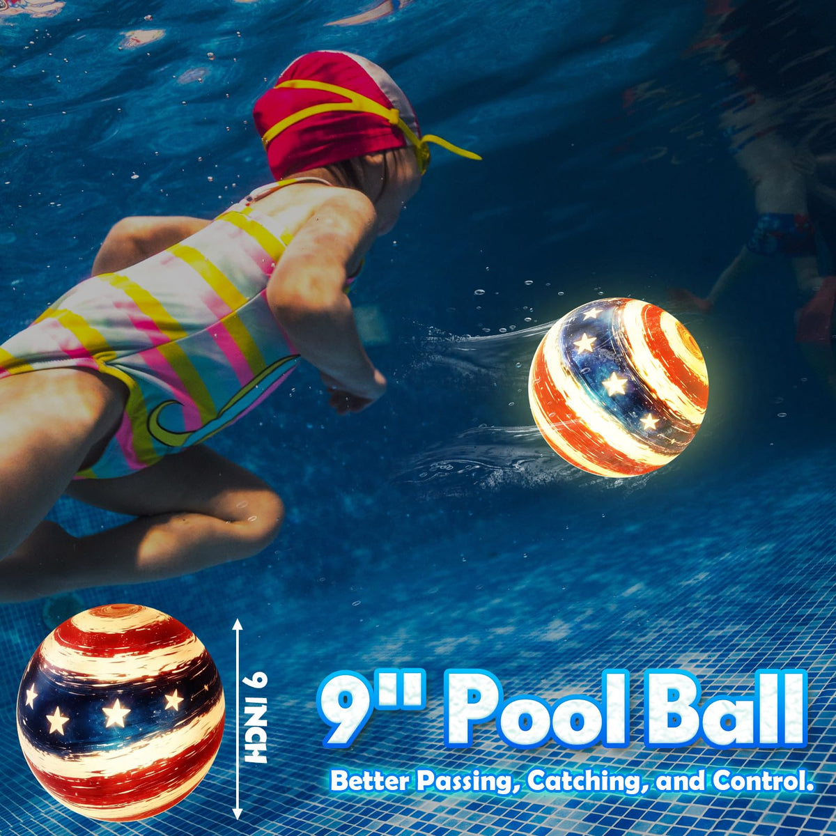 Focusport two-pack 9inch underwater balls for versatile pool games