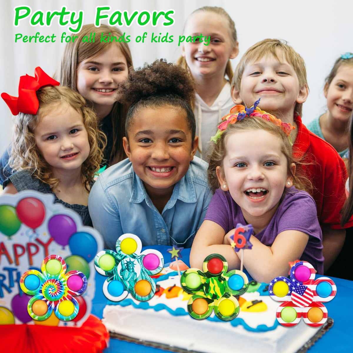 Fodyne 2-in-1 Pop It Spinner highlighting color patterns for engaging play.