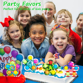 fodyne 2-in-1 pop it spinner with color patterns shown, soothing sensory play