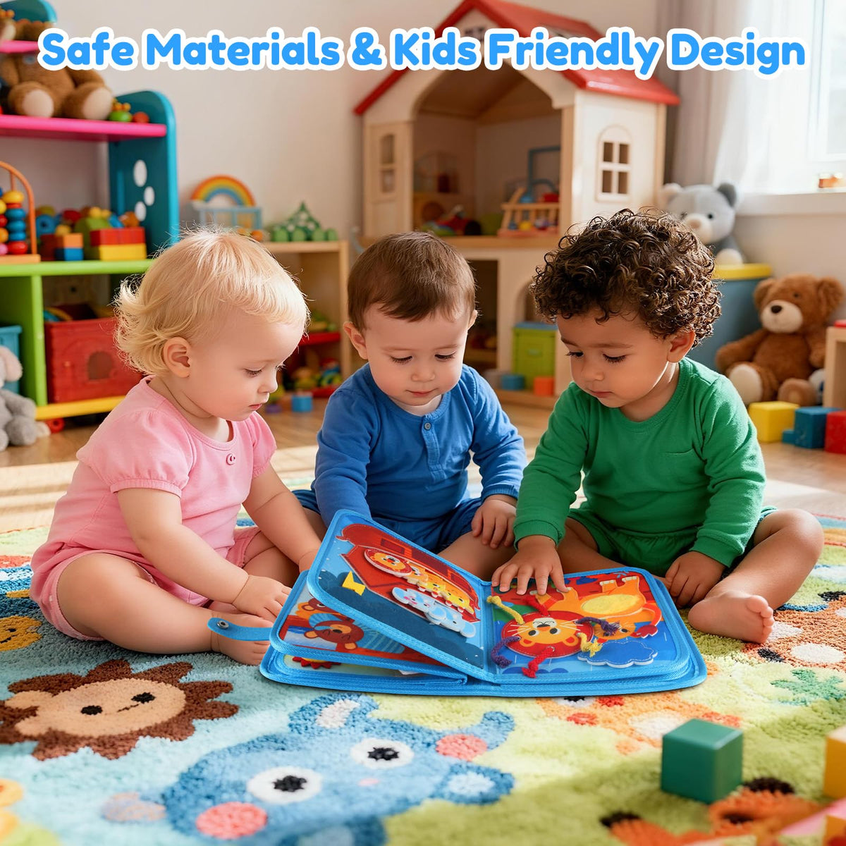 FoenixArte Noah’s Ark Busy Book travel-compact design supports road trips.