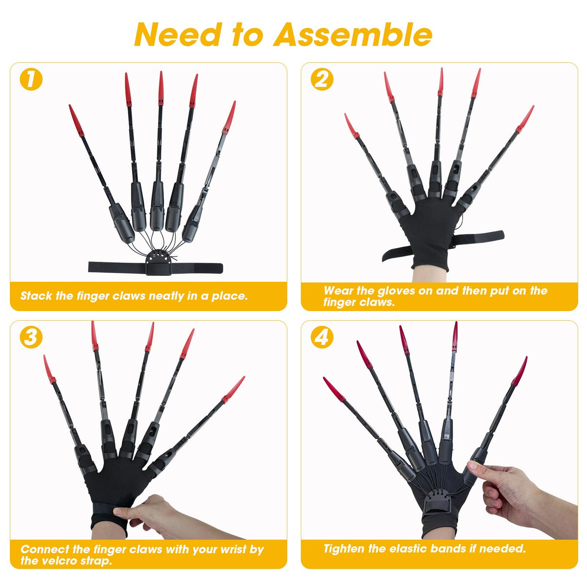 Foggizo creepy cosplay hands add ambiance to Halloween outfits.