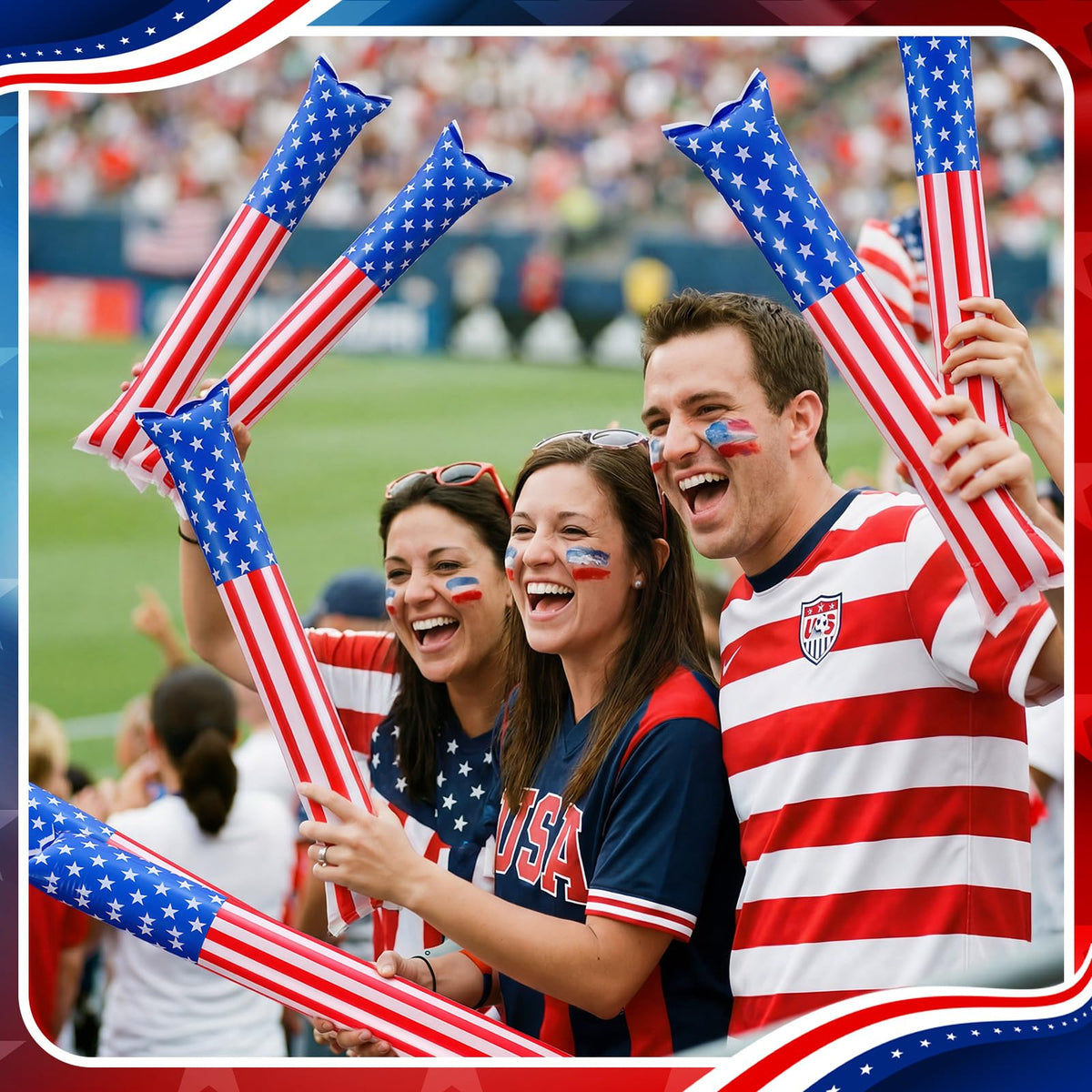 Foilswirl 100-pack cheer sticks for large events provides consistent crowd energy.