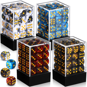 Foilswirl 144-dice set in four colors for classroom math practices