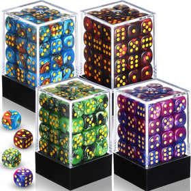 Foilswirl 144-dice set in four colors for classroom math and games.