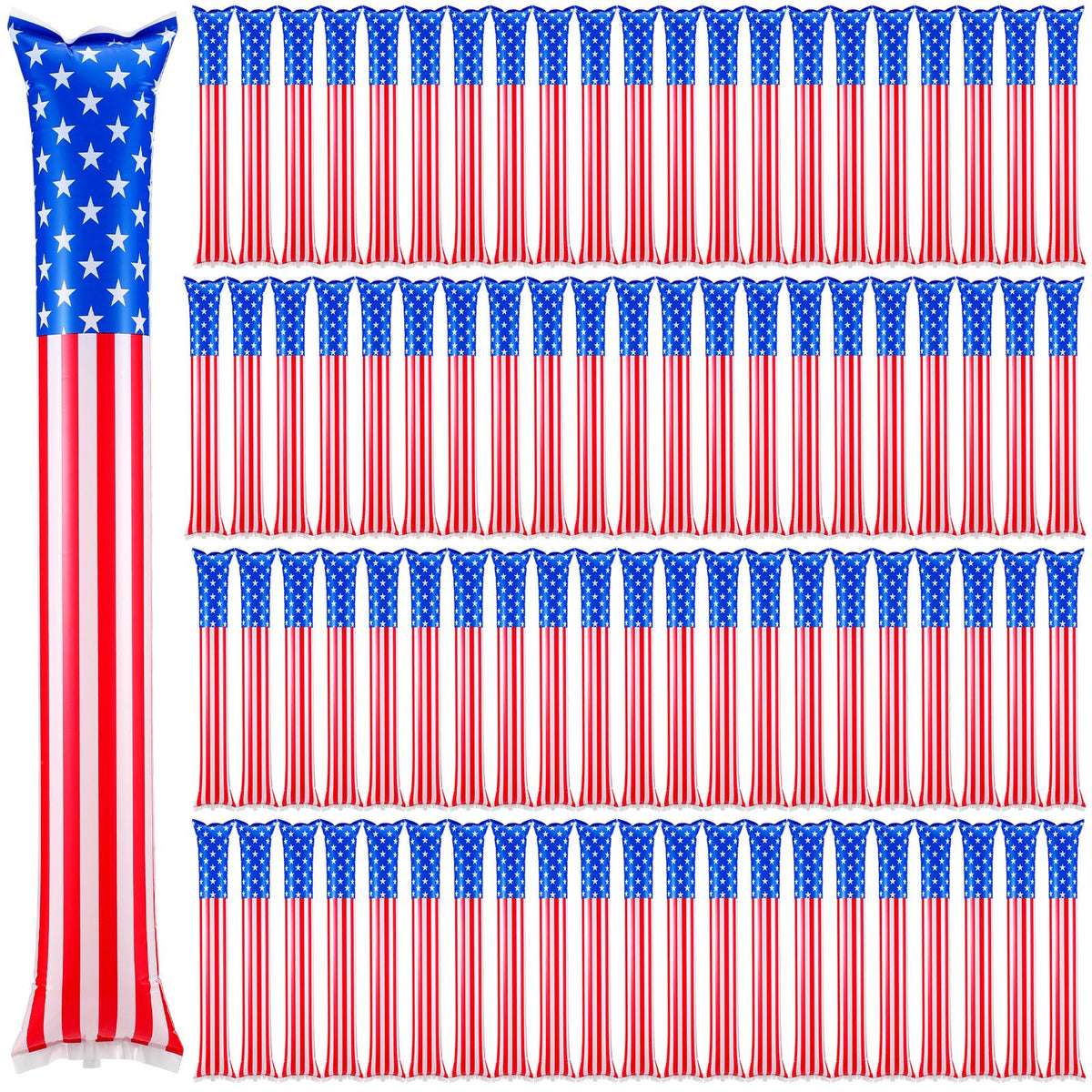 Foilswirl American flag cheer stick in blue, white, red energizes fans during games.
