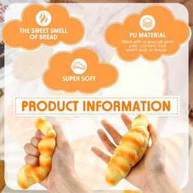 Foilswirl bread stress toy croissant provides satisfying tactile relief during busy days.