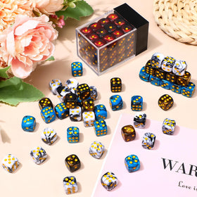 Foilswirl four-color dice in play for classroom and family learning activities