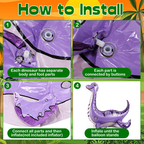 Foilswirl dinosaur balloons used as playful photo props at celebrations