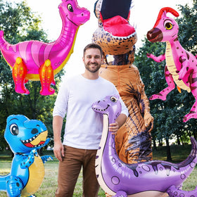 Foilswirl 3D dinosaur balloons invite wonder for birthdays and classroom decor