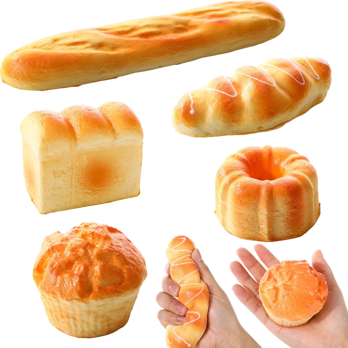 Foilswirl France bread stress toy—realistic loaf texture for calm focus and play