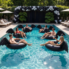 Foilswirl giant bat wings swim ring enhancing pool party vibes