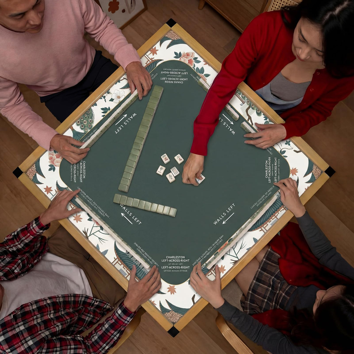 Foilswirl 33-by-33 inch mat fits most square tables.