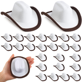 Foilswirl mini cowboy hats white set for party decor and pretend play