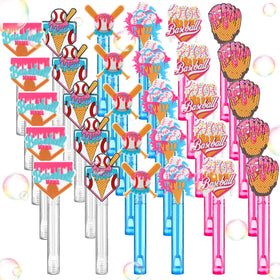 Foilswirl baseball-theme wand – bright pink and blue for parties and gifts.