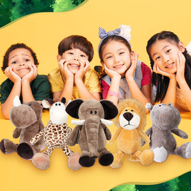 Foilswirl Safari Tiger plush—snug fabric, easy care for busy families.