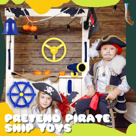 Foilswirl pirate flag with pole boosts theme play in open air