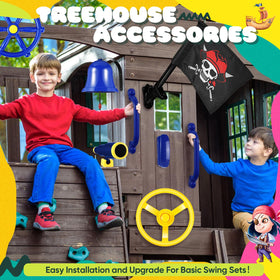 Foilswirl telescope with 360-degree rotation enhances adventurous exploration from the playhouse