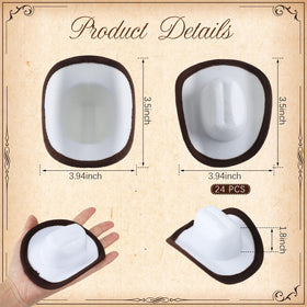 Foilswirl white hats with brown trim for dollhouse styling