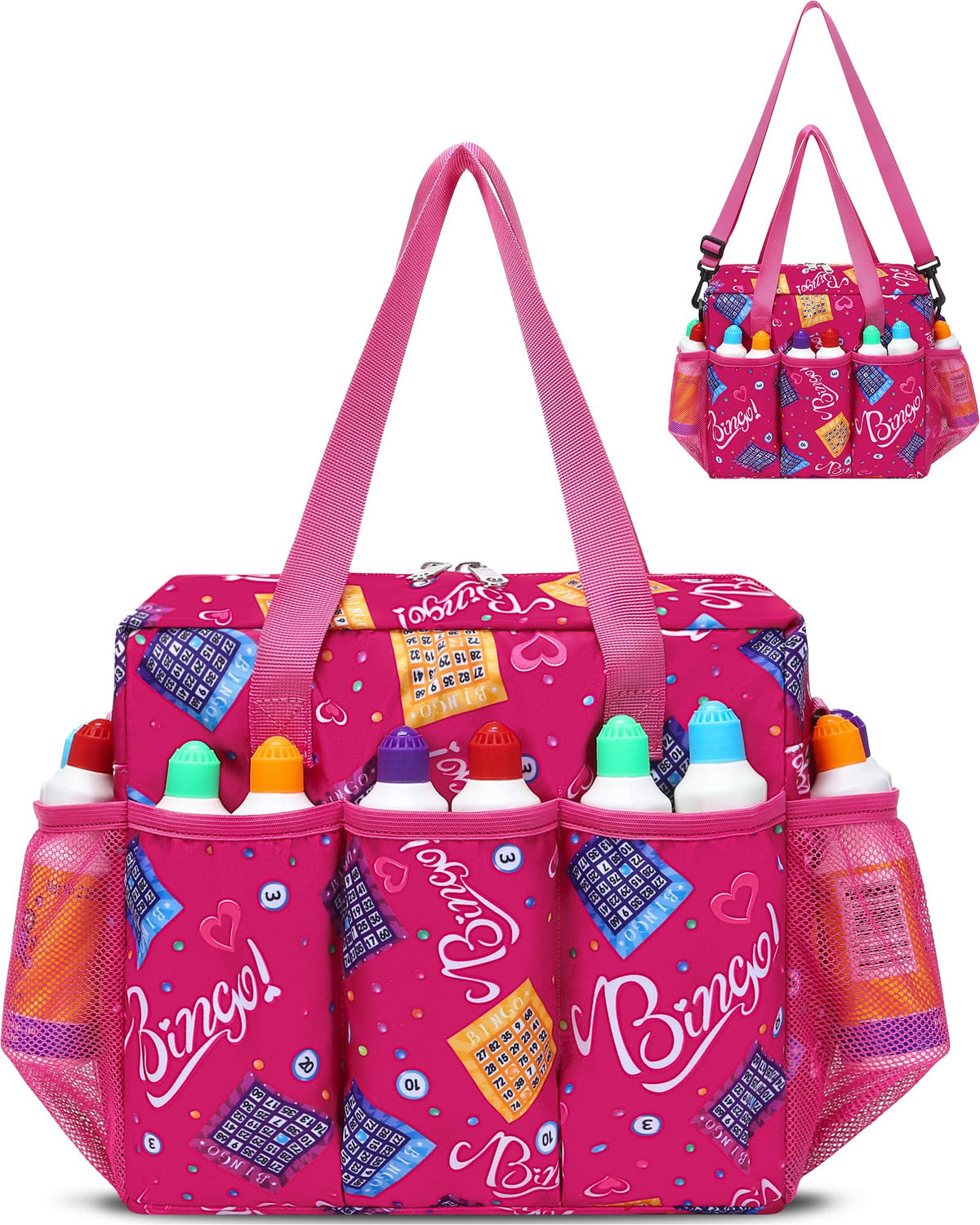 FOKDUVB bingo bag full view with ample storage for daubers and cards