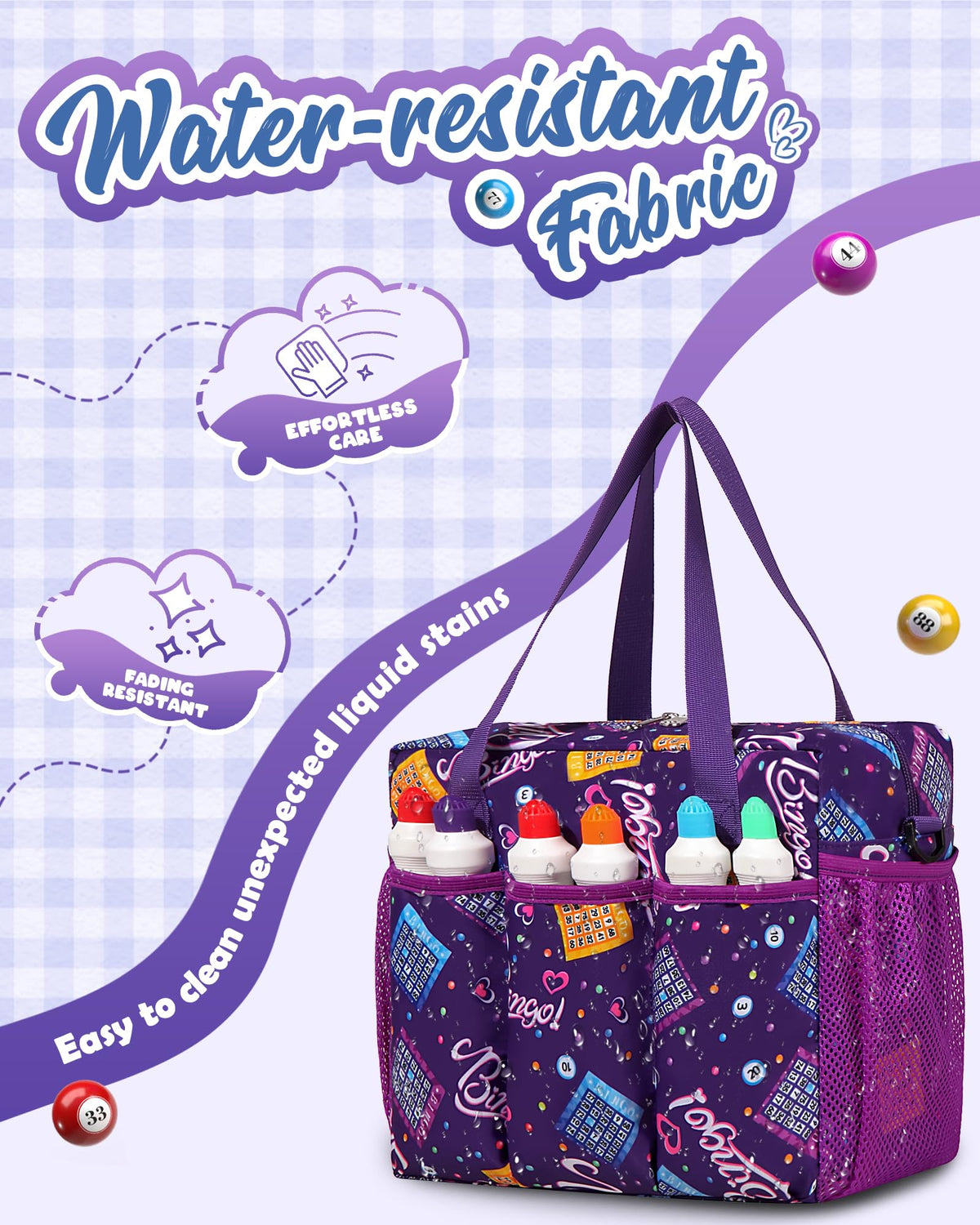 FOKDUVB bag fabric is water-resistant and easy to wipe clean.