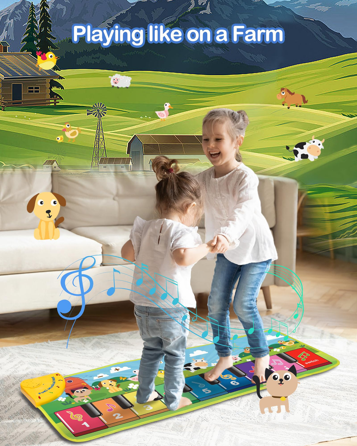 Foki portable floor mat folds easily for on-the-go playtime.