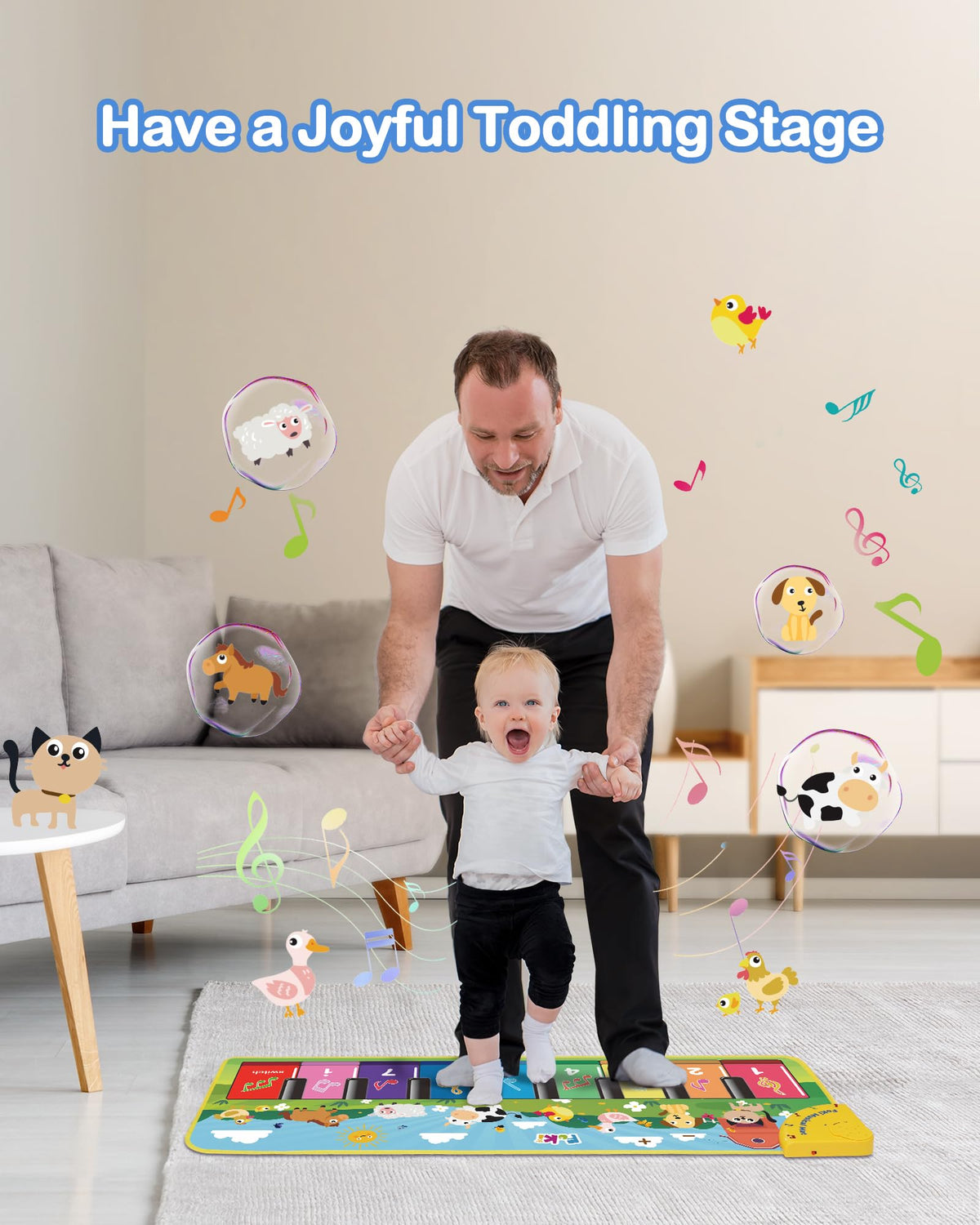 Foki 39x14 inch mat provides ample room for stepping and hopping.