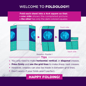 Foldology solo-play shot emphasizes single-player origami challenges for focus and concentration