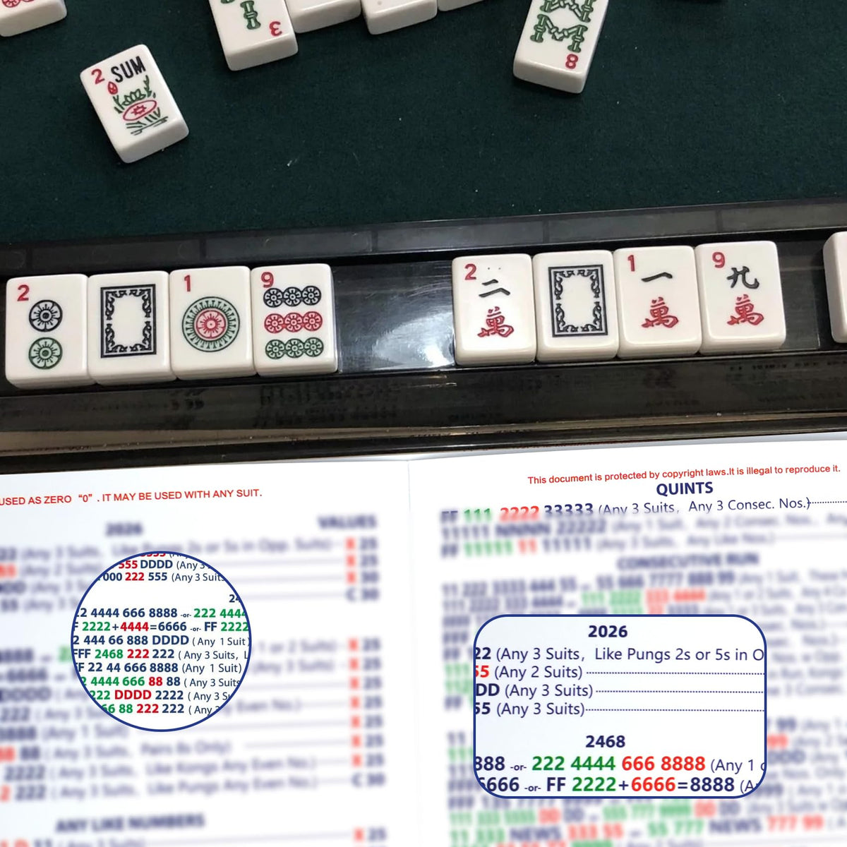 Foleto 2026 mahjong cards rules-included, ensuring accurate play.