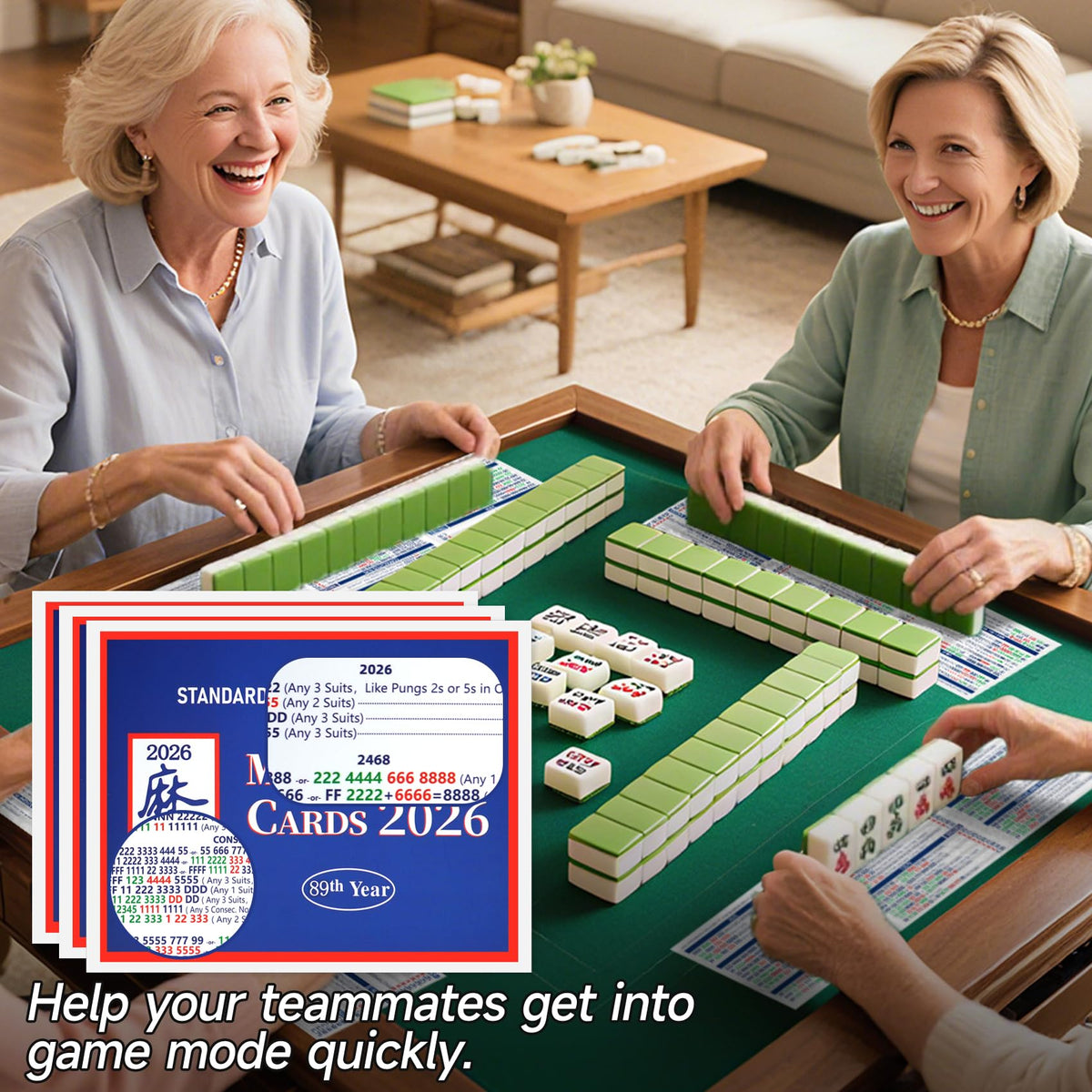 Foleto mahjong cards vibrant-colors for easy visibility during games.
