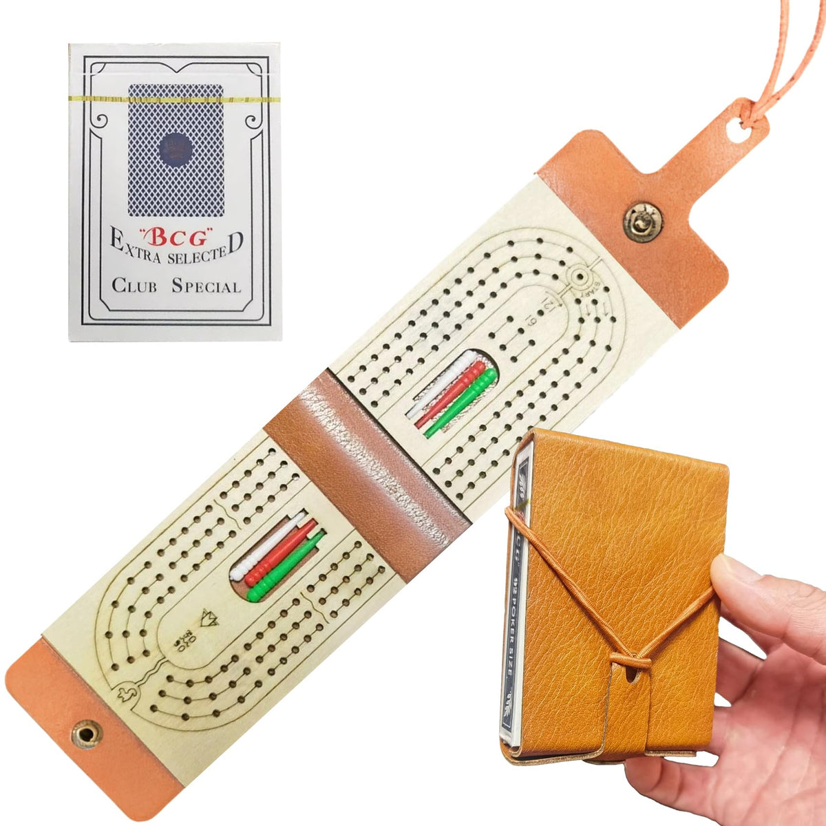 Foleto travel cribbage board folded for compact packing and on-the-go gaming
