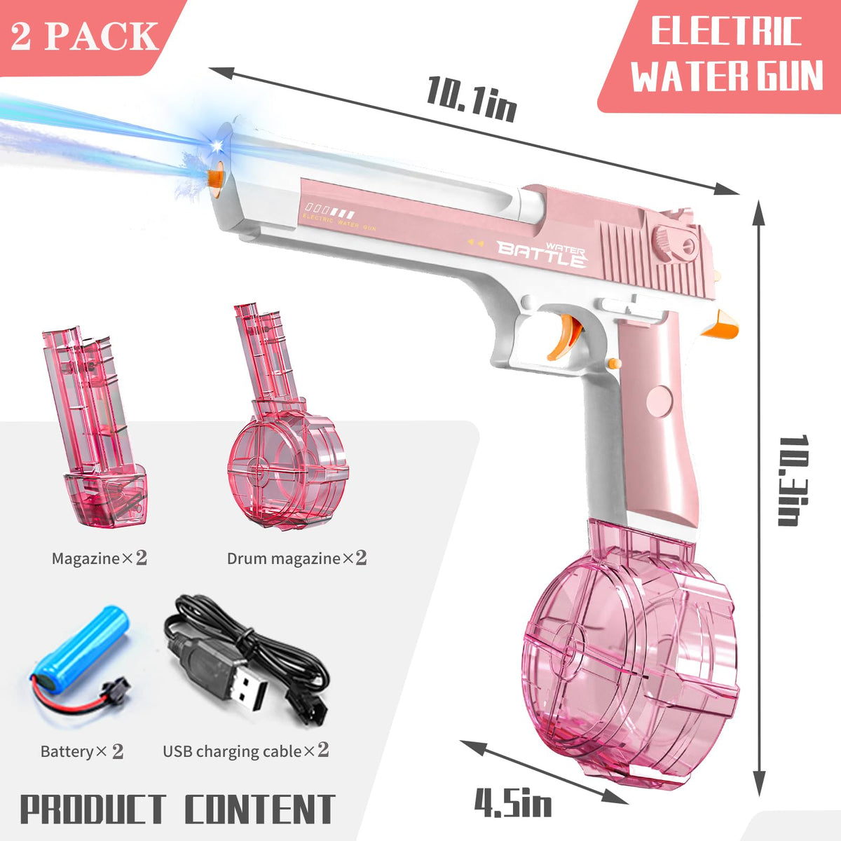 Folimix water gun with lighting effects aids aiming in low light