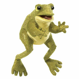Folkmanis Funny Frog Puppet eye close-up shows expressive charm for stories