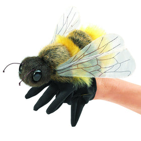 Folkmanis Honey Bee hand puppet front view for imaginative play.