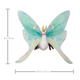 Folkmanis Luna Moth wings detail enhances realism for stage or classroom puppetry.