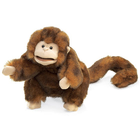 Folkmanis Monkey Hand Puppet front view for engaging storytelling and play