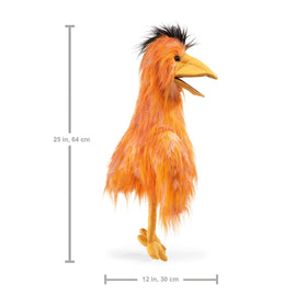Folkmanis Silly Bird Hand Puppet featuring a black mohawk for playful charm