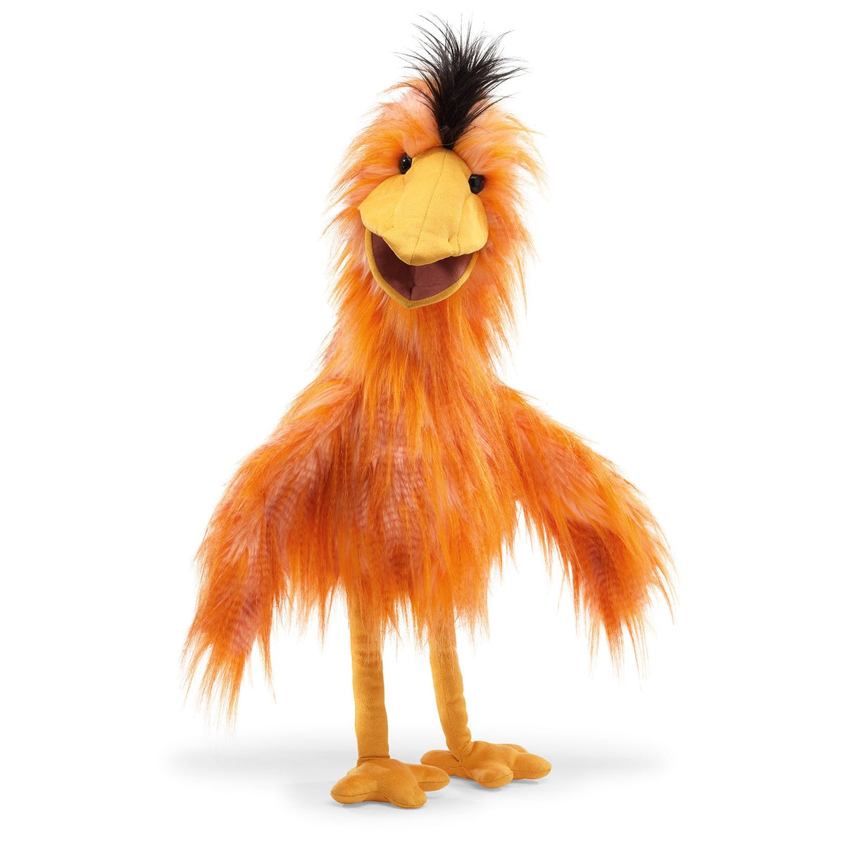 Folkmanis Silly Bird Hand Puppet showing mouth movement for expressive storytelling