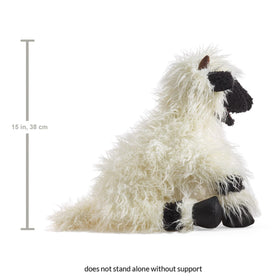 Folkmanis Valais Blacknose Sheep hand puppet 14 by 8 by 15 inches for versatile play.